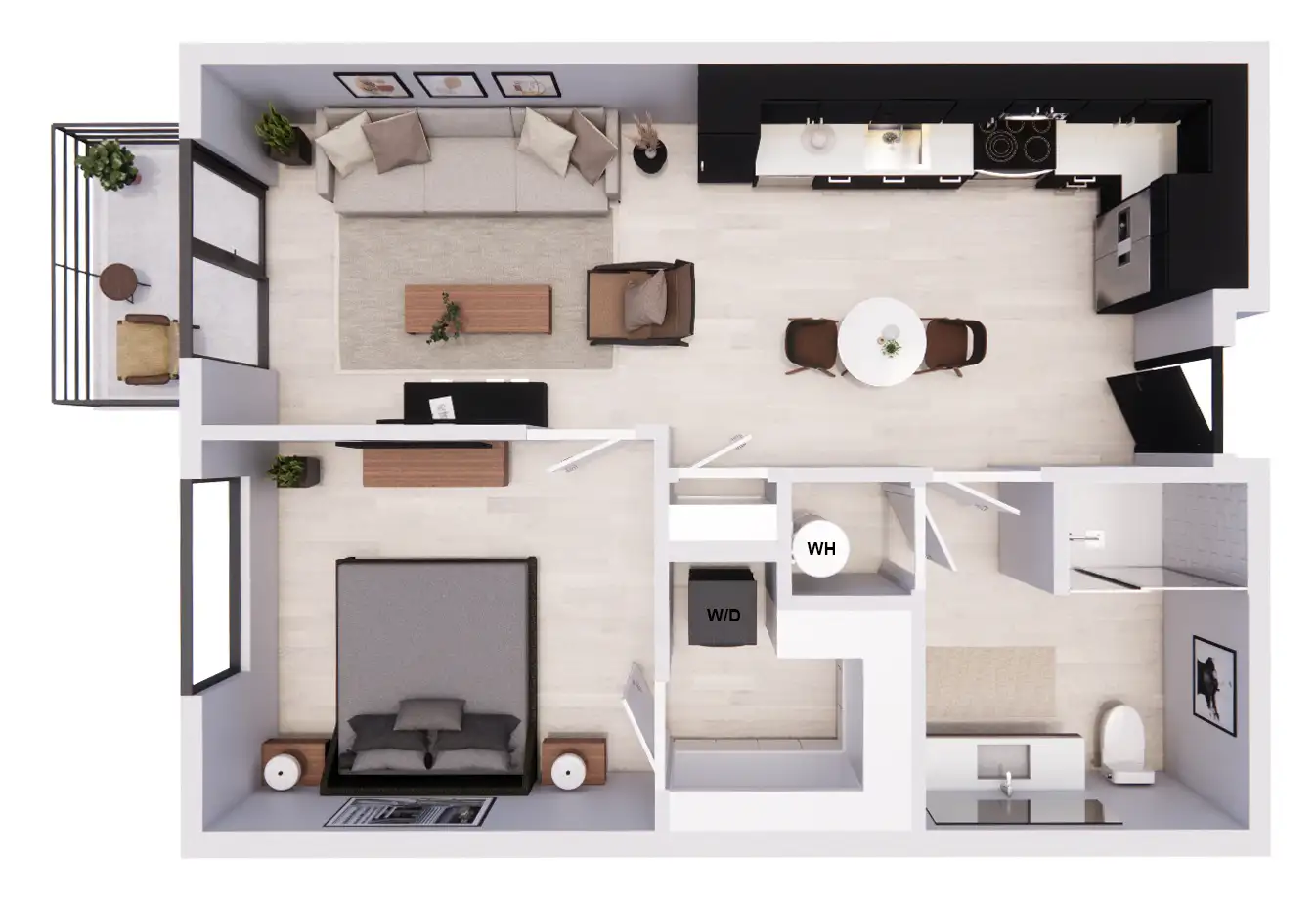 victor idaho apartment 1 bedroom floor plan B