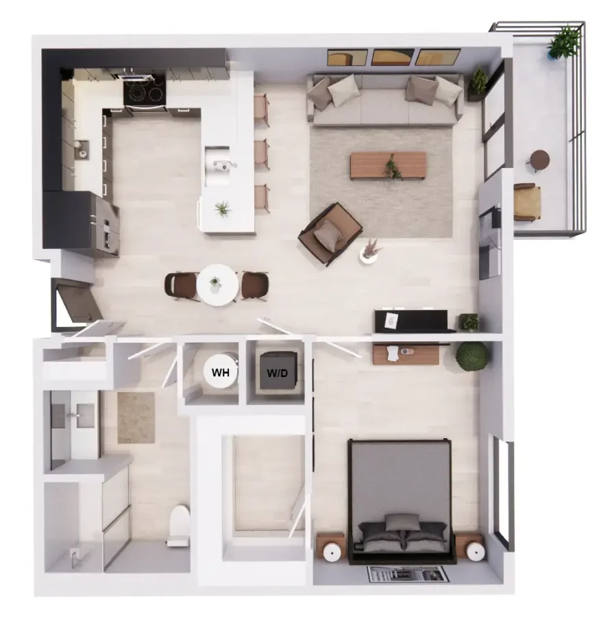 1 bedroom floorplan