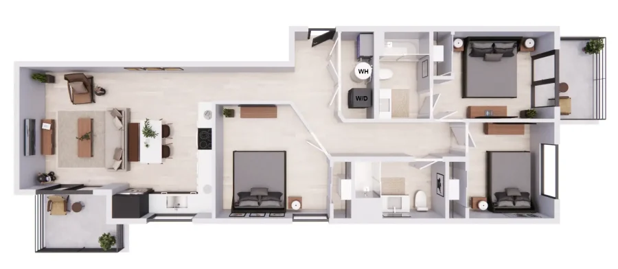 3 bedroom floorplan