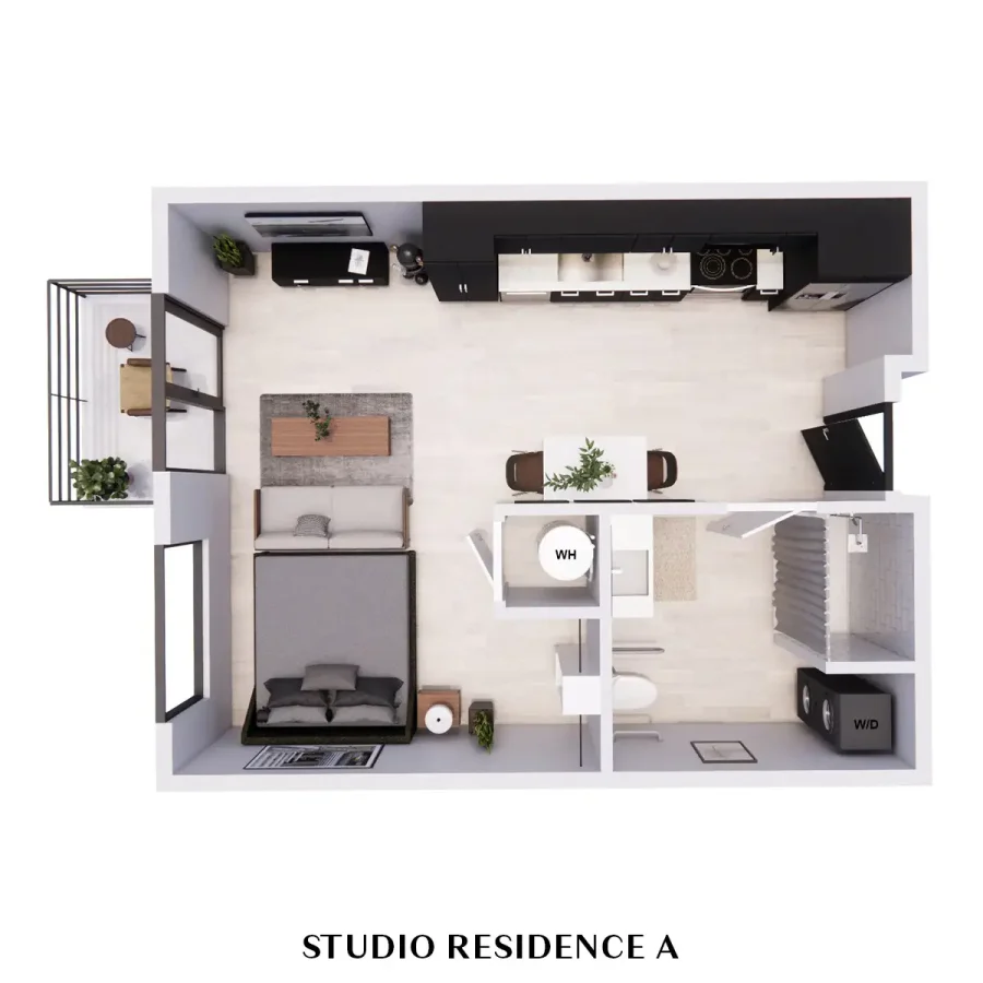 ADA accessible studio floor plan