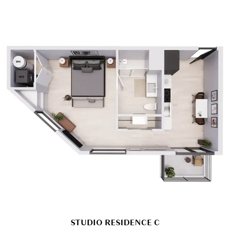 apartments in victor studio floor plan C
