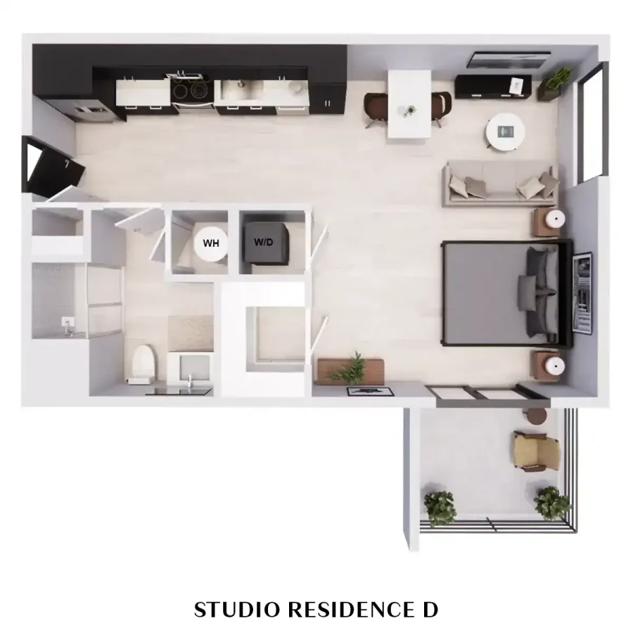 studio floor plan D