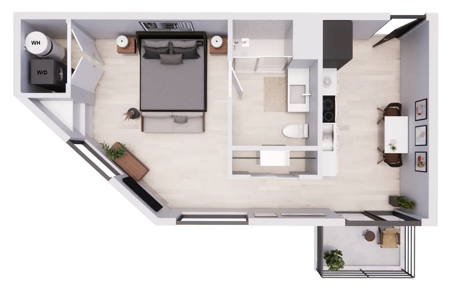 victor idaho apartment studio floor plan C