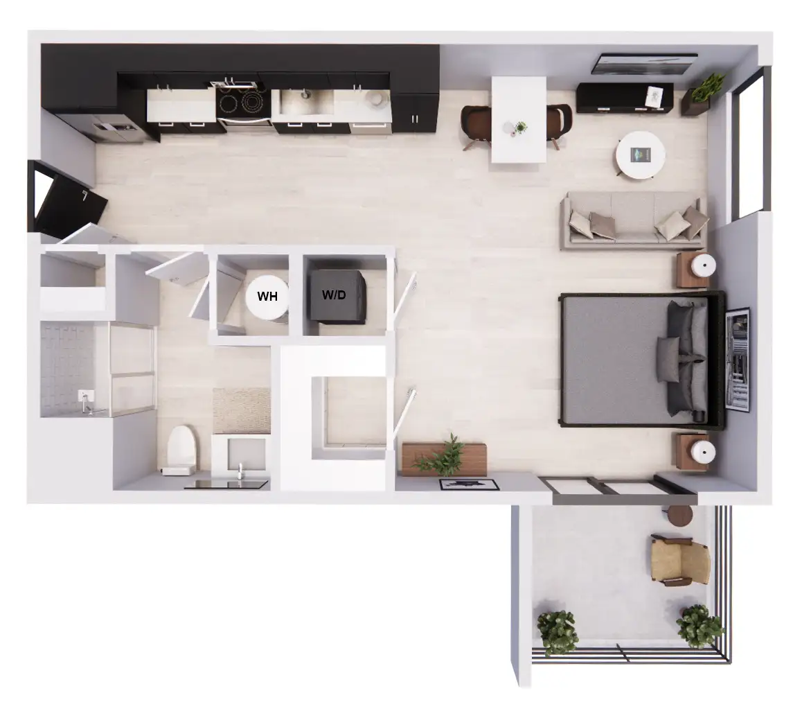 studio floor plan D