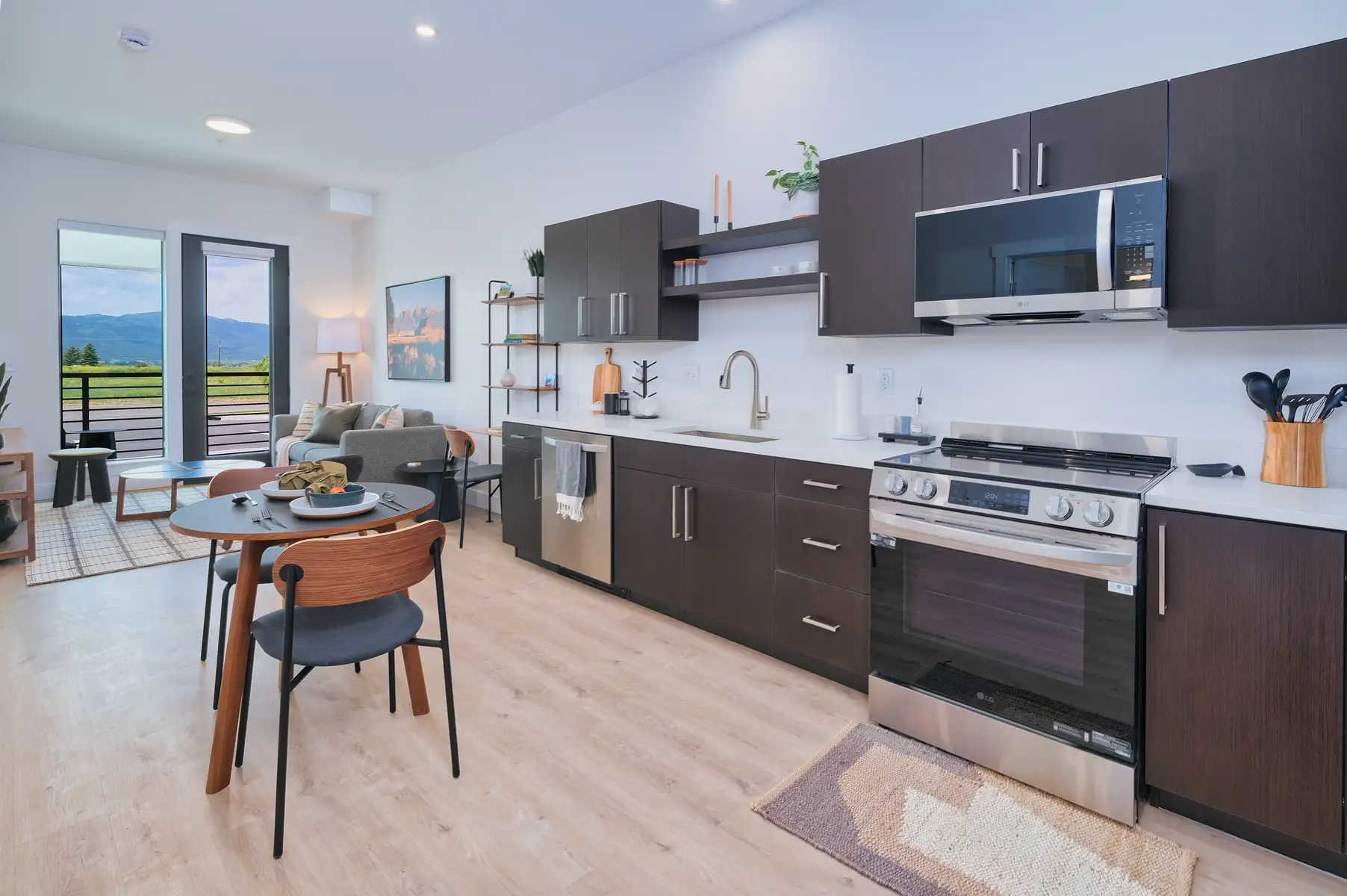 living room of victor idaho apartments for rent